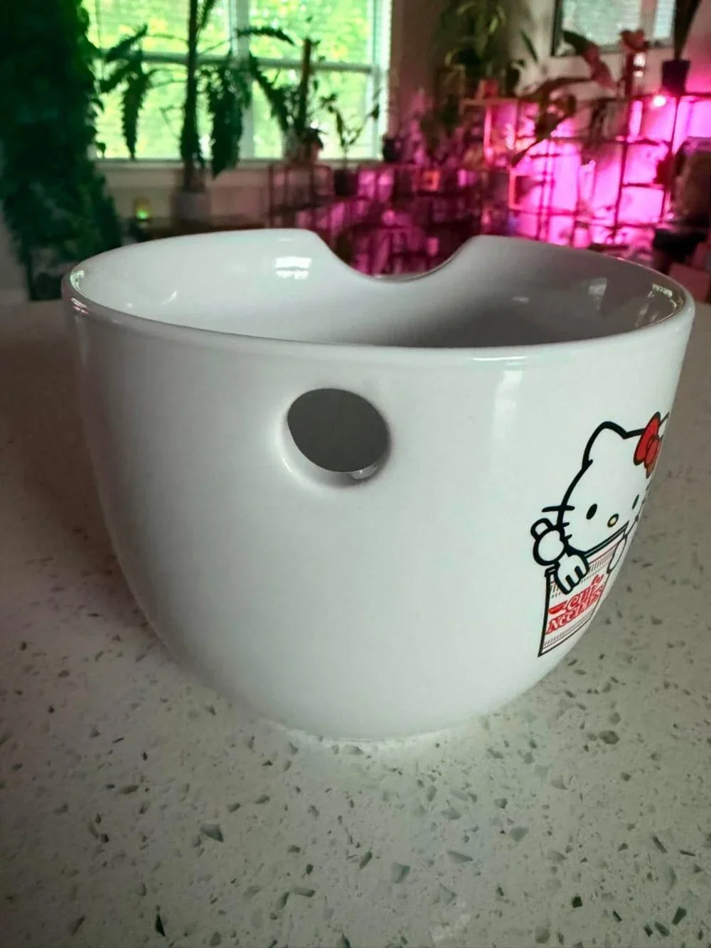 Hello Kitty x Nissin Cup Noodles Ramen Bowl 2011 Sanrio Ceramic Soup Bowl Chopst